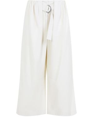 Loewe Cropped Belted Pants - White