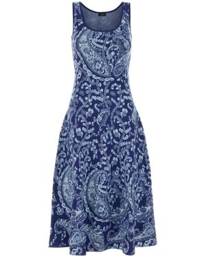 Etro Embroidered Knit Dress - Blue
