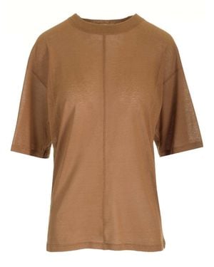 Saint Laurent Semi-Sheer T-Shirt - Brown