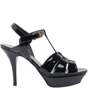 Saint Laurent Tribute Plateau Sandals - Black