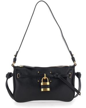 Chloé Chloé Crossbody Bag 'Paddington' With Leather Details - Black