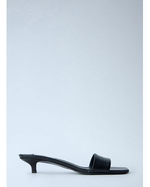 TOTEME Slim Lizard-Embossed Bandeau Sandals - Blue