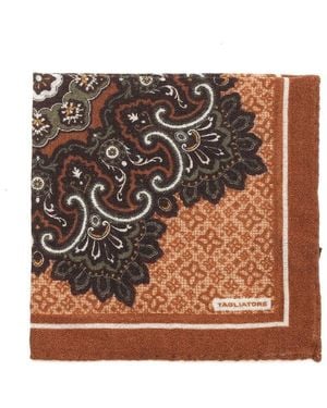 Tagliatore Wool Pocket Square - Brown
