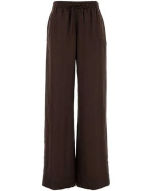 Stella McCartney Stars Jacquard Satin Wide-Leg Pants - Brown