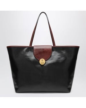 Versace Large Vivian Coated Canvas Shopper Bag - Black