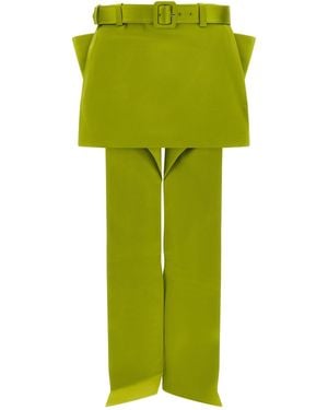 Self-Portrait Self Portrait Maxi Bow Skirt - Green