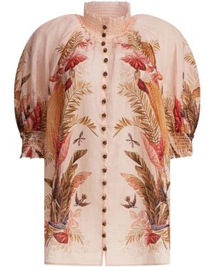 Zimmermann Ascension Billow Blouse - Pink