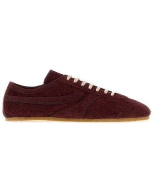 Dries Van Noten Burgundy Suede Sneakers - Purple