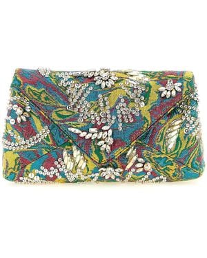 Dries Van Noten 'Embellished Envelope' Clutch - Green