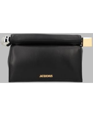 Jacquemus Mini Leather Clutch Bag 17 Cm X 28 Cm X 12.5 Cm - Gray