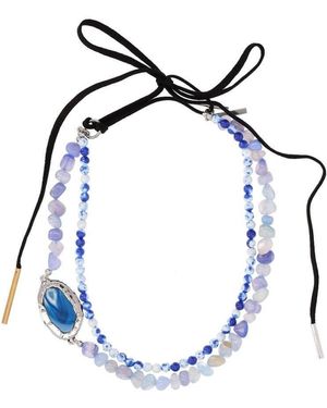 Dries Van Noten Necklace With Multicolored Stones - Blue