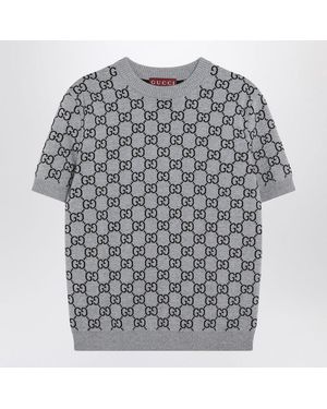 Gucci Sweater With Gg Pattern - Gray