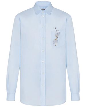Moschino Regular Solid Shirt - Blue
