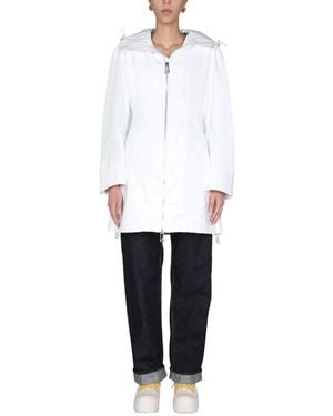 Bottega Veneta Hooded High Neck Parka Jacket - White
