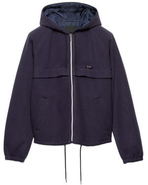 Prada Zipped Hooded Jacket - Blue