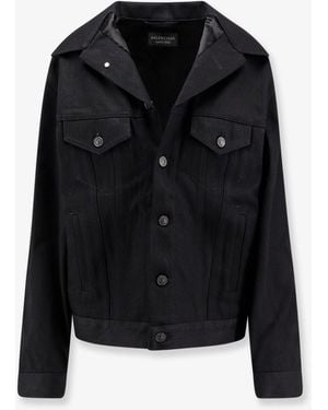 Balenciaga Standing Denim Jacket - Black