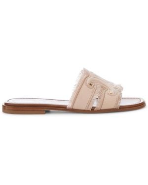 Celine Marina Canvas Mules - White