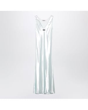 Miu Miu Chlorophyll-Colored Shiny Viscose Dress - White