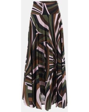 PUCCI Emilio Cotton Muslin Maxi Skirt - White