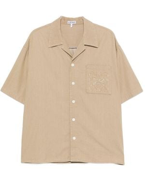 Loewe Anagram Cotton Shirt - Natural