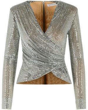 Self-Portrait Self Portrait Polyester Top - Gray