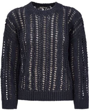 Brunello Cucinelli Cable & Mesh Jute And Cotton Jersey - Black