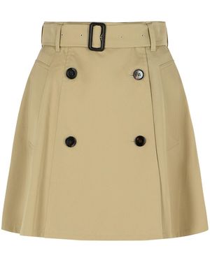Burberry 'Quill' Cotton Skirt - Natural