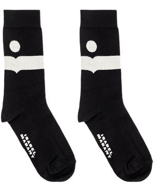 Isabel Marant Nesson Mid-Length Socks With Logo - Black