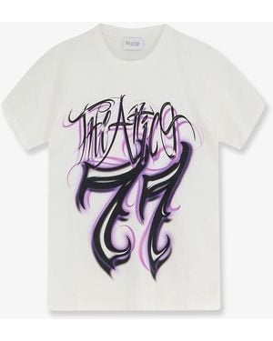 The Attico Cotton T-Shirt With Printed Logo On The Front - White