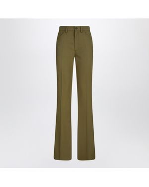 The Attico Military Wool Gabardine Pants - Green