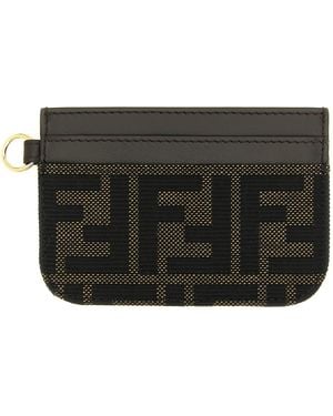 Fendi Ff Jacquard Cardholder - Black