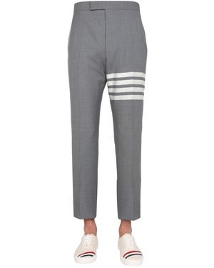Thom Browne Classic Pants With Martingale - Gray