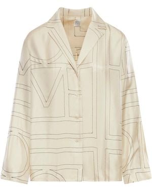 TOTEME Silk Shirt With Monogram - Natural