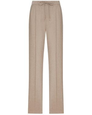 Max Mara Cashmere Foulé Pants - Natural