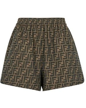 Fendi Short Ff Canvas - Green