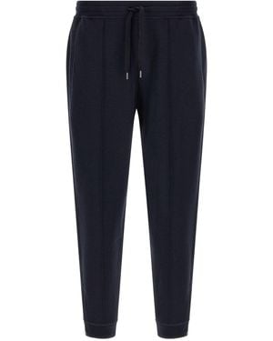 Brunello Cucinelli Cotton, Cashmere And Silk Sweatpants - Blue