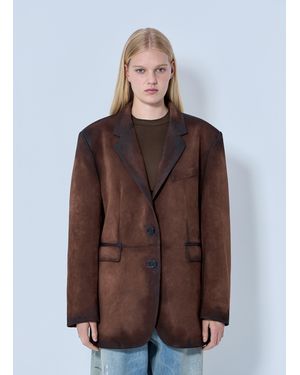 Acne Studios Distressed Suede Blazer - Brown