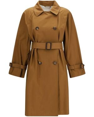 Max Mara Double-Breasted Belted Coat - Natural