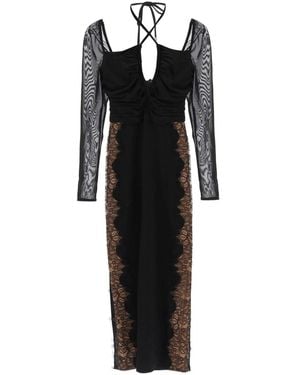 Self-Portrait Self Portrait Midi Dress With Cut-out - Black
