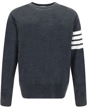 Thom Browne Sweater Virgin Wool - Blue