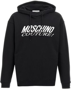 Moschino Logo Print Hoodie - Black