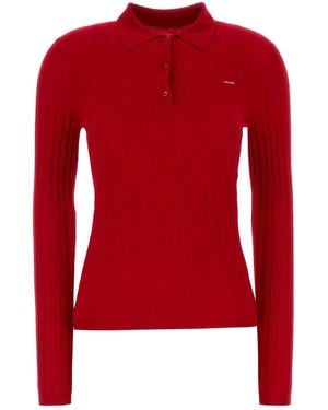 Prada Inspired Cotton Blend Polo Shirt For