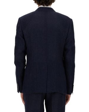 Dolce & Gabbana Double-Breasted Jacket Linen - Blue