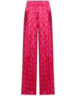 Dries Van Noten Wide Pants With Pleated Pants - Red