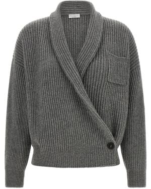 Brunello Cucinelli Wrap Cardigan - Gray