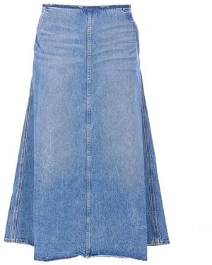 Alexander Wang Low Rise A Line Denim Skirt - Blue