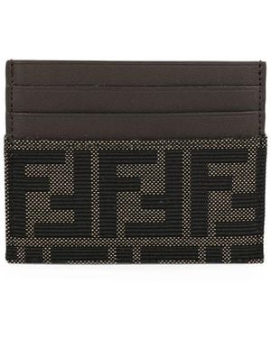 Fendi Portacarte Ff Jacquard Zucca E Pelle - Multicolor