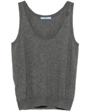 Prada Cashmere V Neck - Gray