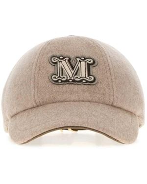 Max Mara Cappuccino Cashmere Ordine Baseball Cap - Brown
