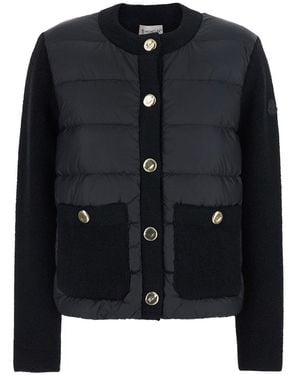 Moncler Jacket With Logo Patch On Sleeve - Black